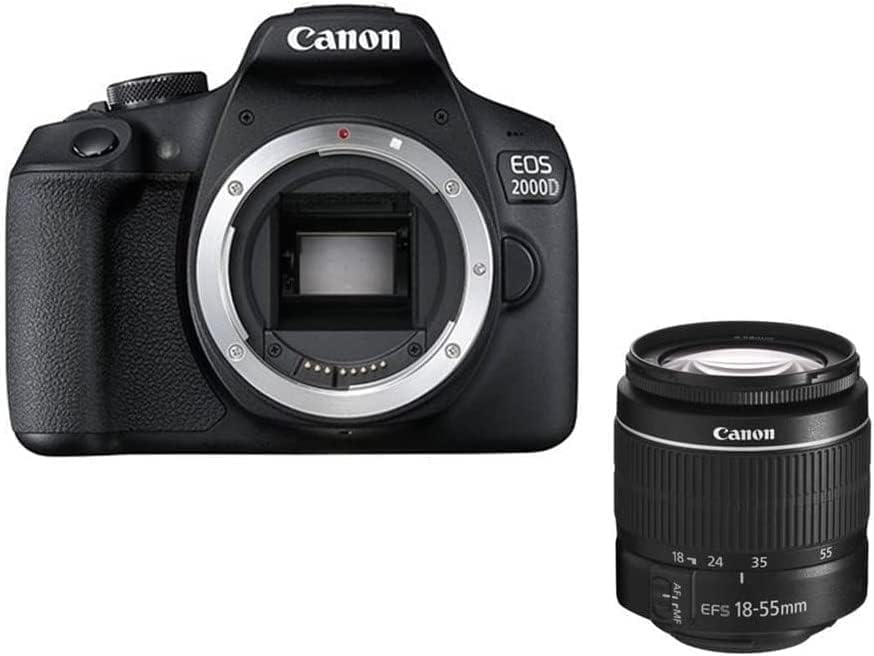 - Рефлексен фотоапарат EOS 2000D с варио обектив 18-55 мм, в комплект с памет от 32 GB, комплект 3 бр. филтри,