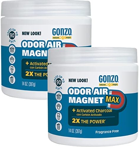 Гонзо Natural Magic Odor Air-Магнит с активен въглен - 14 унции (2 опаковки) - Средство за премахване на миризма