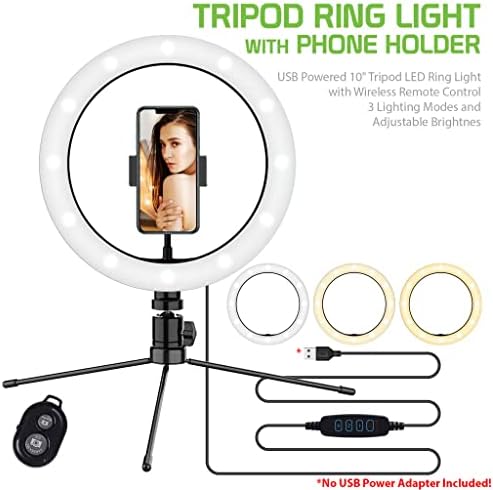 Светъл трикольор пръстен за селфи, съвместим с Samsung Note Edge 10 инча, с дистанционно управление за директно излъчване