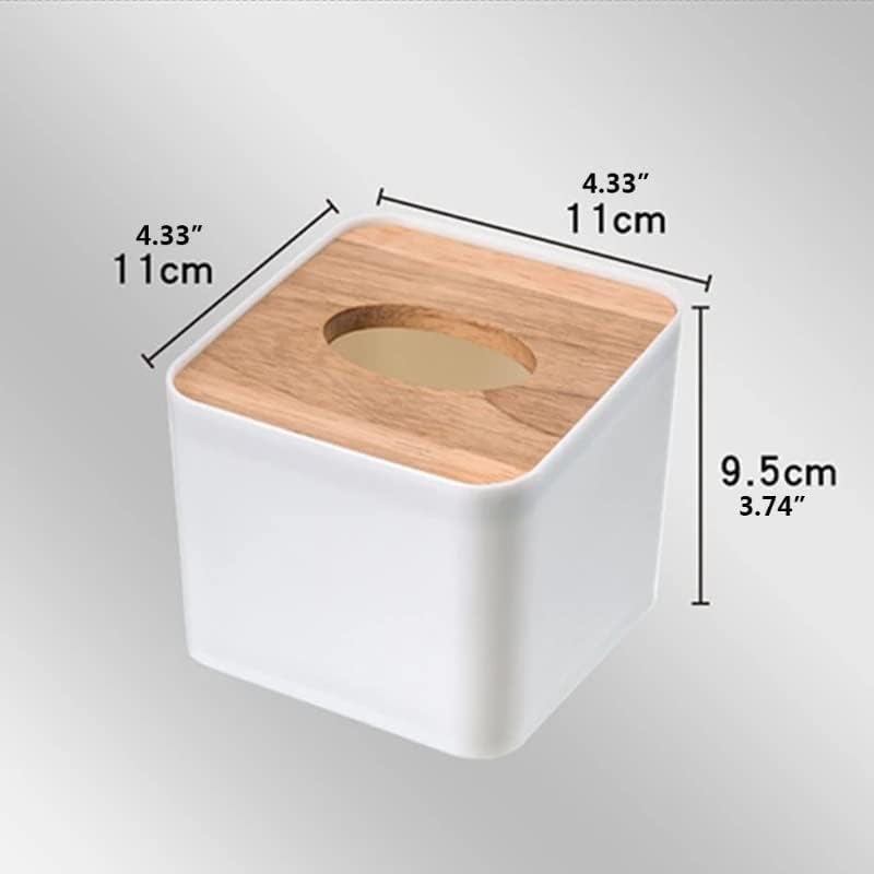 ZCMEB Творчески Дървени кутии за салфетки Здрава Хартиена кутия в изчистен Стил Квадратна кутия за салфетки (Цвят: D, размер: