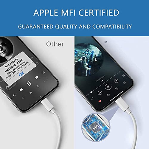 2 пакета Aux-кабел за iPhone, [сертифициран от Apple Пфи] AUX аудио кабел Lightning 3,5 мм, 3,3 метра в Бял