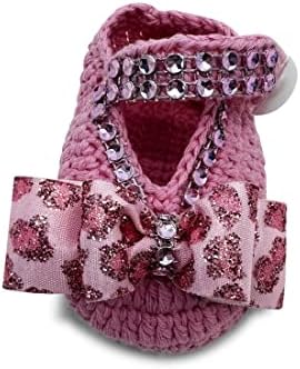 Новородени Бляскава Бебешки Обувки на една Кука - Обувки, ръчно Плетени, За Новородените Момичета