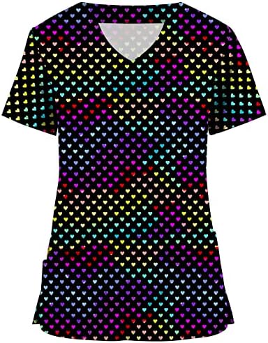 Дамски дълбоко V шията ликра блуза ототрешь блузи с къс ръкав наклон Rainbow цветен модел в техниката узелкового батика