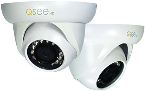 Q-See QCA7202D-4 Аналогова камера с висока разделителна способност 720p, Пластмасов Корпус, Куполната Камера за Сигурност,