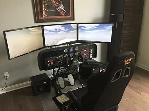 Volair Сим Универсално шаси за симулиране на полети или състезания в Кокпите с с трикратно елементи за монитори
