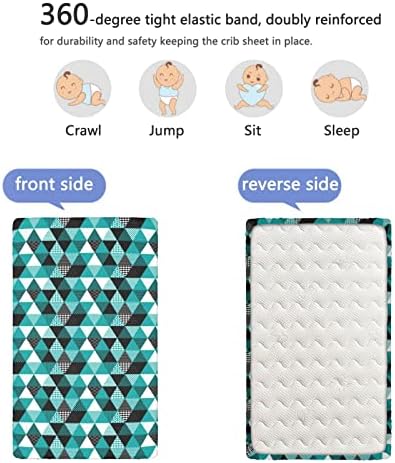 Мини-Чаршафи за легла с геометрична тема, Преносим мини-Кърпи за яслите, Меки и Дишащи Кърпи-Бебешки Кърпи за момчета