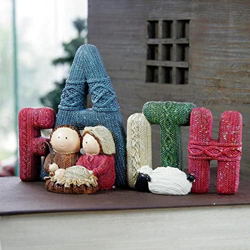 Baoblaze Празничен Комплект Фигурки за Коледната сцена, Елегантна Украса за Коледните Декор на Работния плот, Цвета