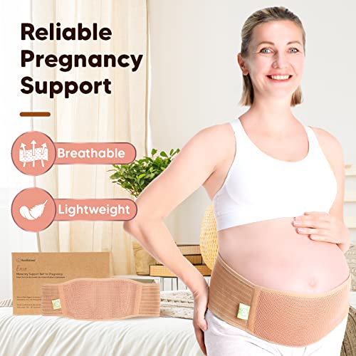 KeaBabies Органични Бамбукови 4-Жична подложки за кърменето и еластична Превръзка за подкрепа на корема при бременност