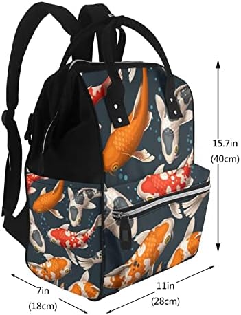 Раници за смяна на пелени За мама Koi-Carps-Лъки-Japan Travel Bookbag Чанти за Памперси Back Pack