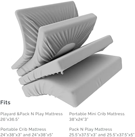 Комплект Natemia и чаршаф долен за игри - органичен памук - за Playard стандартен размер, Пакет n Play
