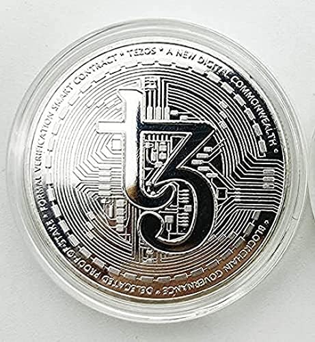 Виртуална валута Cryptocurrency | Посребрени Монети Challenge Art | Биткойн Възпоменателна Монета с Колекционерска