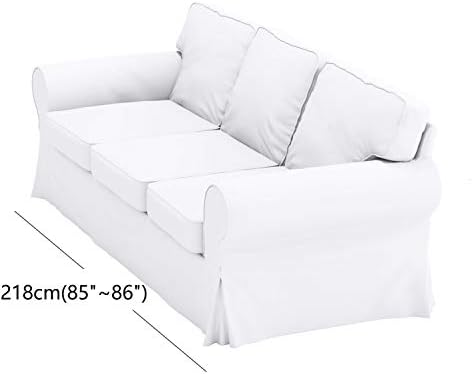 Хлопчатобумажный калъф за дивана Ektorp на 3 места заменен с калъф, изготовленным на поръчка, в съответствие