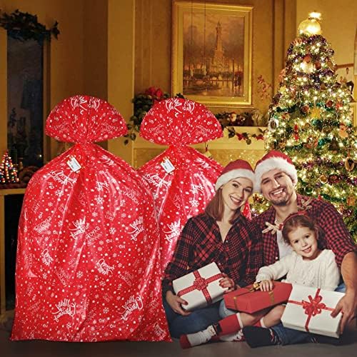 BeJoYoLY Коледна Гигантска Подарък чанта за мотор, 2 опаковки, 60x72 инча, с подарочными бирками за празнична декорация,
