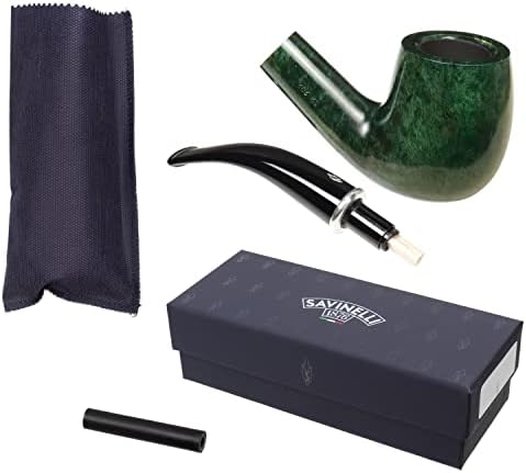 Savinelli Arcobaleno - Зелена Тютюневата Тръба, Тръба за Пушачи от Дървен материал, Шипка, Италианска Дървена Тръба За пушене