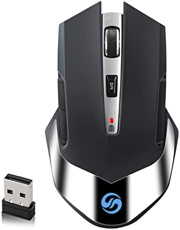 Безжична Мишка VEGCOO, Акумулаторна Мишката C31, Ръчна Тиха Компютърна Мишка с интелектуална подсветка, USB приемник
