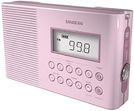 Sangean H201 Портативен AM/FM/Сигнал за времето Цифрова Настройка Водонепроницаемое Радио За Душата Розов
