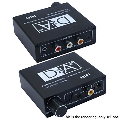 QONIA Hi-Fi КПР Усилвател Цифрово-Аналогов Аудио Конвертор RCA и 3.5 мм аудио Усилвател за Слушалки, Оптичен
