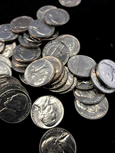 1961 Р Пълно преобръщане (40 монети) Джеферсън Никелс - Скъпоценен камък БУ - Ярко Бяла - Диамантена Без лечение -