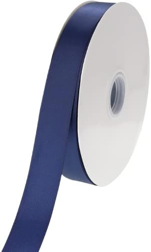 Тъмно синя панделка за опаковане на подаръци, Непрекъсната лента с размери 1 инч х 100 метра идеални за украса на сватби,