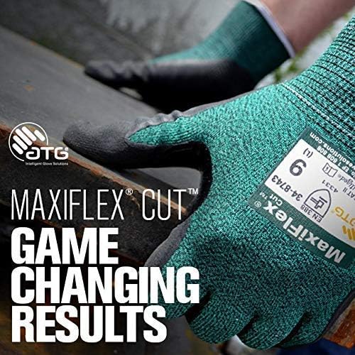 Работни ръкавици MaxiFlex Cut 34-8743, устойчиви На гумата с Нитриловым покритие, със Зелена Плетиво корпус