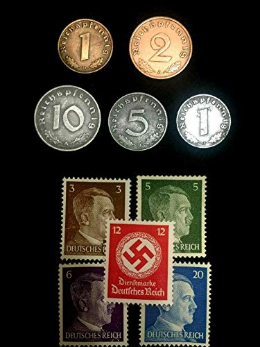 DE 1940, Втората световна война и са Автентични и Редки немски монети и Неизползвани марки Артефакти от Втората