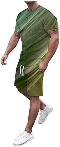 Zhensanguo Мъжки Модни Мъжки Летни Дрехи Ежедневни Ризи с къс ръкав и Спортни Къси панталони на Класически, Намаляване, Комплект