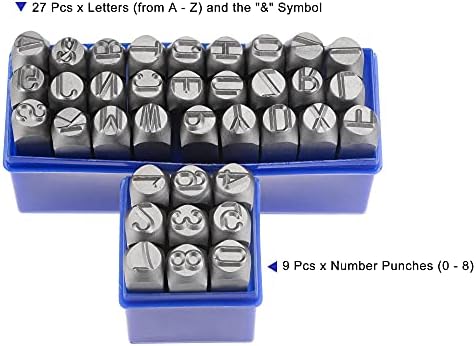 комплект печати uxcell 1/2 (12,5 мм) с цифри и букви, Штамповочный инструмент, от легирана стомана A-Z и 0-9 за Пробиване