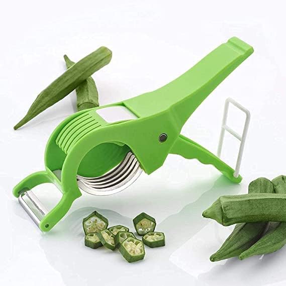 Пластмасов Овощерезка Хеликоптер Зеленчуци Овощерезка Bhindi Кътър Multi Cutter (Мулти) Опаковка от 1