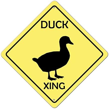 Метални Табели с Надпис Duck Xing Предупредителен Знак пресичане на патица Внимателно, пазете се от Зоната на пресичане на Патица Устойчиви На избледняване Знак на Жив