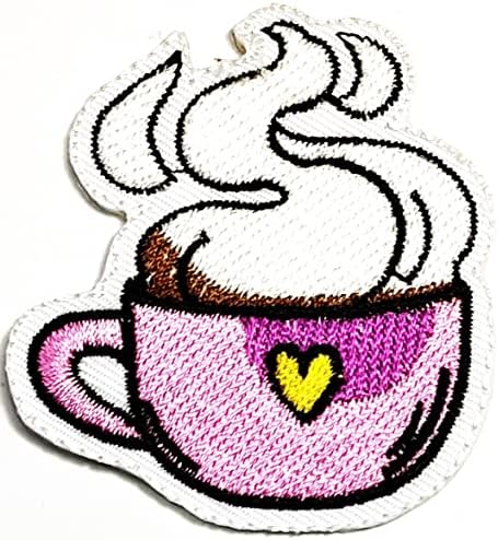 Kleenplus 2 бр. Хубава чаша за горещо кафе, чай, мультяшная нашивка, бродирана апликация, дрехи ръчна изработка, рокля,