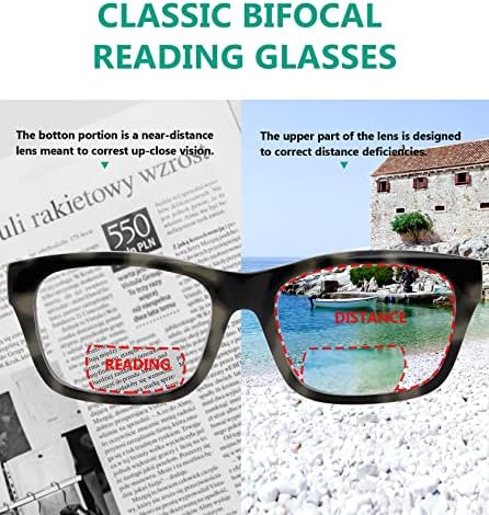 Eyekepper поликарбонатни бифокални очила с големи лещи, мъжки четци за очила, кафяв + 2,0