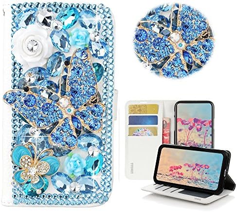Калъф STENES Galaxy Note 4 - Стилен - 3D Ръчно изработени с украса във вид на кристали и цветя, Пеперуди, Електронен портфейл,