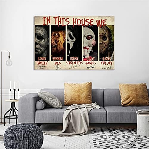 в тази Къща Плакат на филм на ужасите, Ние обичаме Семейството си, Мечтаем за големи, Обичаме петък, Художествена печат