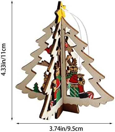 Коледна Украса от Дървен Lase R Кухи Висулки във формата На Коледно Дървени Орнаменти във Формата На Снежинки,
