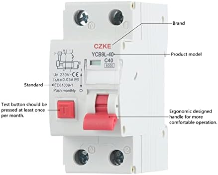 Автоматичен прекъсвач остатъчен ток MAMZ 230V 50/60 Hz RCBO MCB 30 ma със защита от претоварване работен ток и изтичане