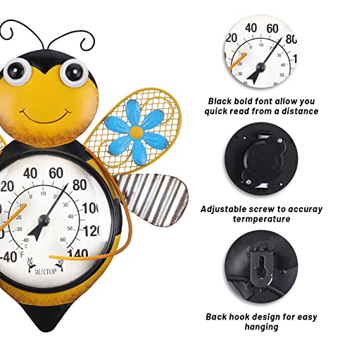 Термометър MUMTOP за вътрешно и Външно приложение, Стенен Термометър е с Много Пчели за Вътрешен Двор, Двор,