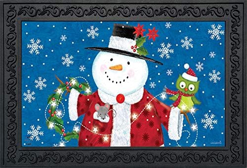 Briarwood Lane Поздравления честит сняг на Коледа мат Снежен човек на закрито и открито 30 x 18