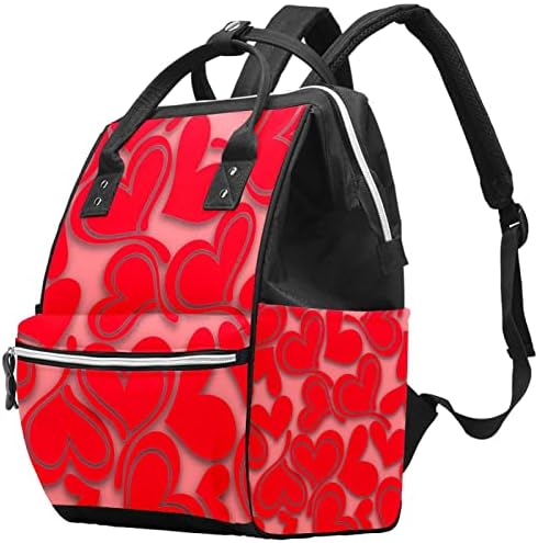 Чанта за Пелени с Бесшовным Модел във формата на Сърца, Чанти-Тоут за Мама, Многофункционална Раница за Пътуване,