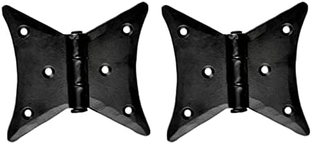 Комплект вериги за шкафове Akatva Black Antique Желязо Ръчно коване Пеперуда - 2 бр., Панти за порти за дървени и метални Огради,