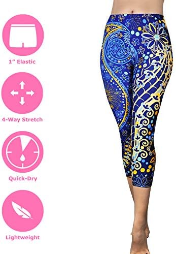 Удобни панталони за йога - Капри за тренировки - Гамаши за тренировки с висока талия за жени - Леки и Гамаши