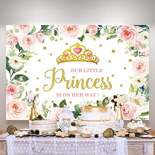 Ticuenicoa 5 × 3 метра Фон за Душата на детето за Момичета, Нашата Малка Принцеса в Пътя, Розов Цветен Фон за Детски Рожден