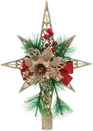 TENDYCOCO Коледно Дърво Звезден Декор Изискано Бижу под Формата На Петолъчна Звезда Оформление на Украсата