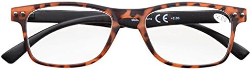 Eyekepper Ультратонкая Гъвкави Рамки, 5 комплекта Очила за четене на 80-те години в Черепаховой ръбове, Черна Дужка + 0,75