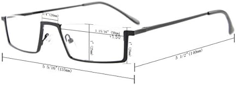 Очила за четене CessBlu, 3 Двойки, Полуободковые Очила с Пружинным тръба на шарнирна Връзка, Очила за Четене за Мъже