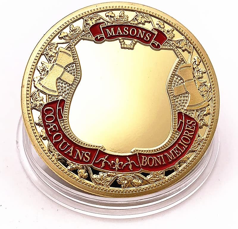 Европейското Масонството Небесен Очите На Златна Възпоменателна Монета Събиране На Монети Братство Златист Цвят