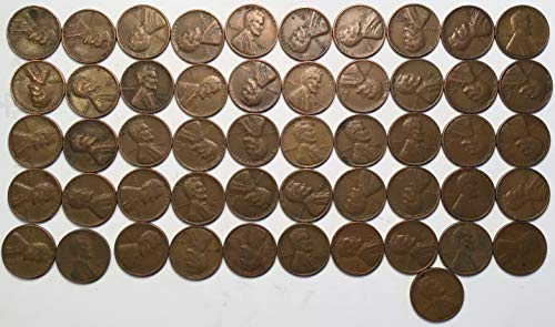 1946 D Линкълн Пшеничен Цент, Пени Ролка 50 Монети Вдигна Глоба