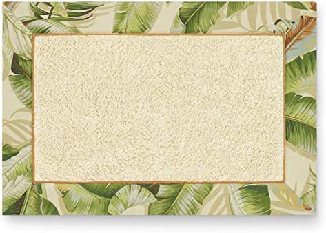 Tommy Bahama - Постелки за баня, Памук подложка За баня, Стилен Тропически Декор Баня (Palmiers Medium Green, 20 x 30)