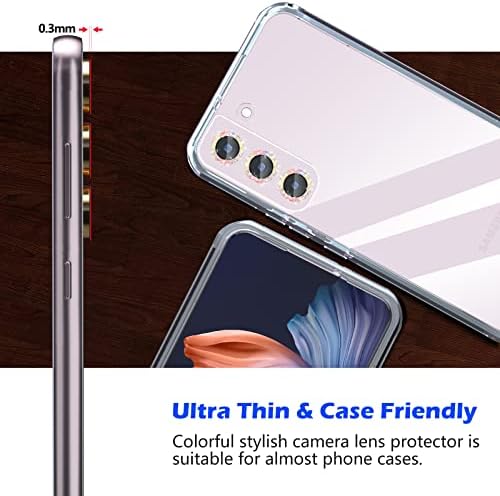 imluckies за Samsung Galaxy S23 /S23 + Plus Защитно фолио за обектива на камерата, [Блестящ диамант], Закалено стъкло със защита