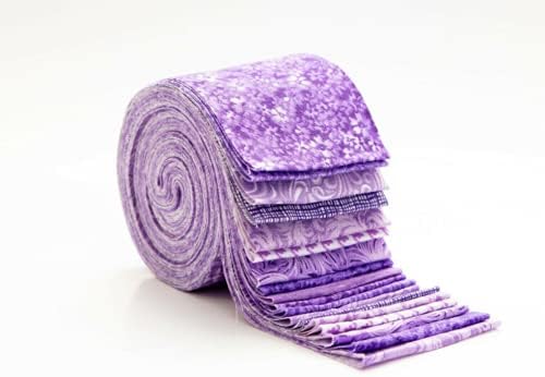 1 Комплект 18 бр 2,5 Текстилен Предварително Нарязан Jelly Roll Лилав Цвят От Памук За Капитониране | #AA105DL