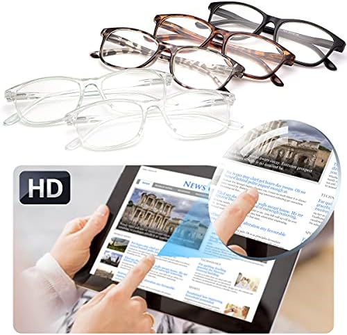 YIMI 5 опаковки очила за четене, блокер синя светлина кутия пантите, четци за мъже и жени, очила с антирефлексно покритие, очила